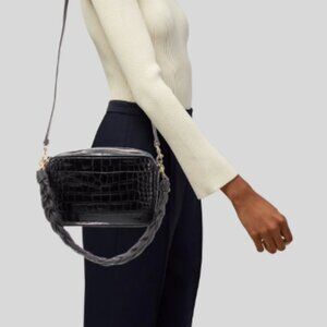 Clare V. Embossed Leather Shoulder Bag